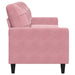 Driezitsbank 210 cm fluweel roze