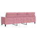 Driezitsbank 210 cm fluweel roze