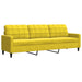 Driezitsbank 210 cm fluweel geel