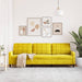 Driezitsbank 210 cm fluweel geel