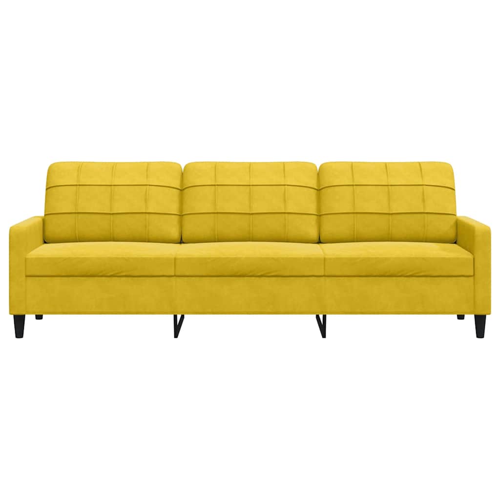 Driezitsbank 210 cm fluweel geel