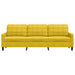 Driezitsbank 210 cm fluweel geel