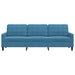 Driezitsbank 210 cm fluweel blauw