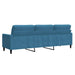 Driezitsbank 210 cm fluweel blauw