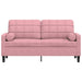 Tweezitsbank met sierkussens 140 cm fluweel roze