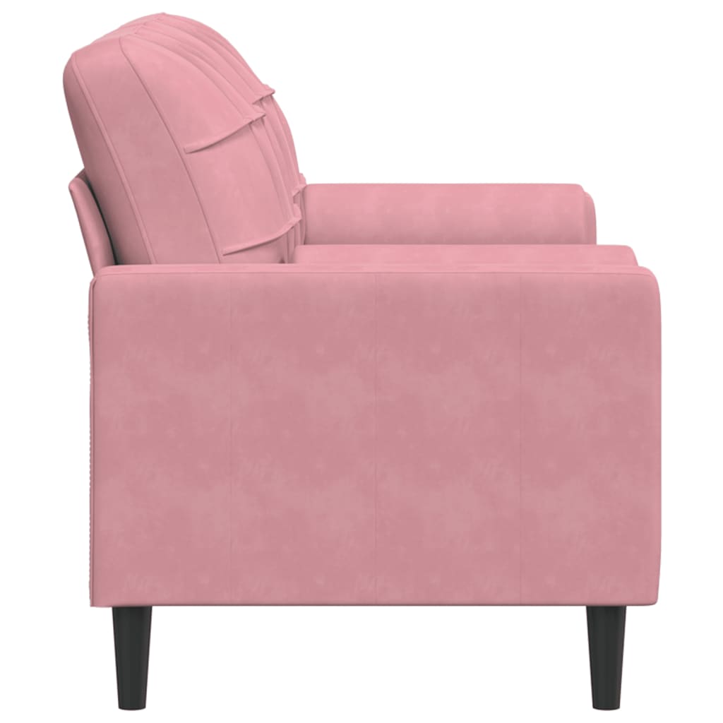 Tweezitsbank met sierkussens 140 cm fluweel roze