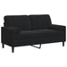 Tweezitsbank met sierkussens 140 cm fluweel zwart