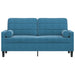 Tweezitsbank met sierkussens 140 cm fluweel blauw