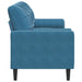 Driezitsbank met sierkussens 180 cm fluweel blauw