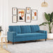 Driezitsbank met sierkussens 180 cm fluweel blauw