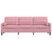 3-zitsbank met sierkussens 210 cm fluweel roze