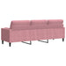3-zitsbank met sierkussens 210 cm fluweel roze