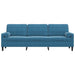 3-zitsbank met sierkussens 210 cm fluweel blauw