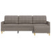 Driezitsbank met voetenbank 210 cm stof taupe