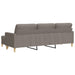 Driezitsbank met voetenbank 210 cm stof taupe