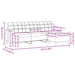 Driezitsbank met voetenbank 210 cm stof taupe
