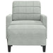 Fauteuil met voetenbank 60 cm fluweel lichtgrijs