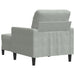 Fauteuil met voetenbank 60 cm fluweel lichtgrijs