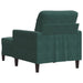 Fauteuil met voetenbank 60 cm fluweel donkergroen