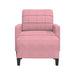 Fauteuil met voetenbank 60 cm fluweel roze