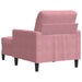 Fauteuil met voetenbank 60 cm fluweel roze