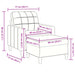 Fauteuil met voetenbank 60 cm fluweel roze