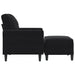 Fauteuil met voetenbank 60 cm fluweel zwart
