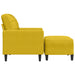 Fauteuil met voetenbank 60 cm fluweel geel