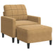 Fauteuil met voetenbank 60 cm fluweel bruin