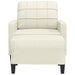 Fauteuil met voetenbank 60 cm fluweel crèmekleurig