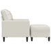 Fauteuil met voetenbank 60 cm fluweel crèmekleurig