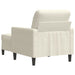 Fauteuil met voetenbank 60 cm fluweel crèmekleurig