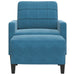 Fauteuil met voetenbank 60 cm fluweel blauw