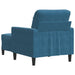 Fauteuil met voetenbank 60 cm fluweel blauw