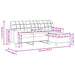 Driezitsbank met voetenbank 180 cm fluweel roze