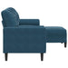 Driezitsbank met voetenbank 180 cm fluweel blauw