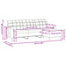 Driezitsbank met voetenbank 210 cm fluweel roze