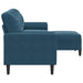 Driezitsbank met voetenbank 210 cm fluweel blauw