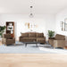 4-delige Loungeset met voetenbank stof bruin