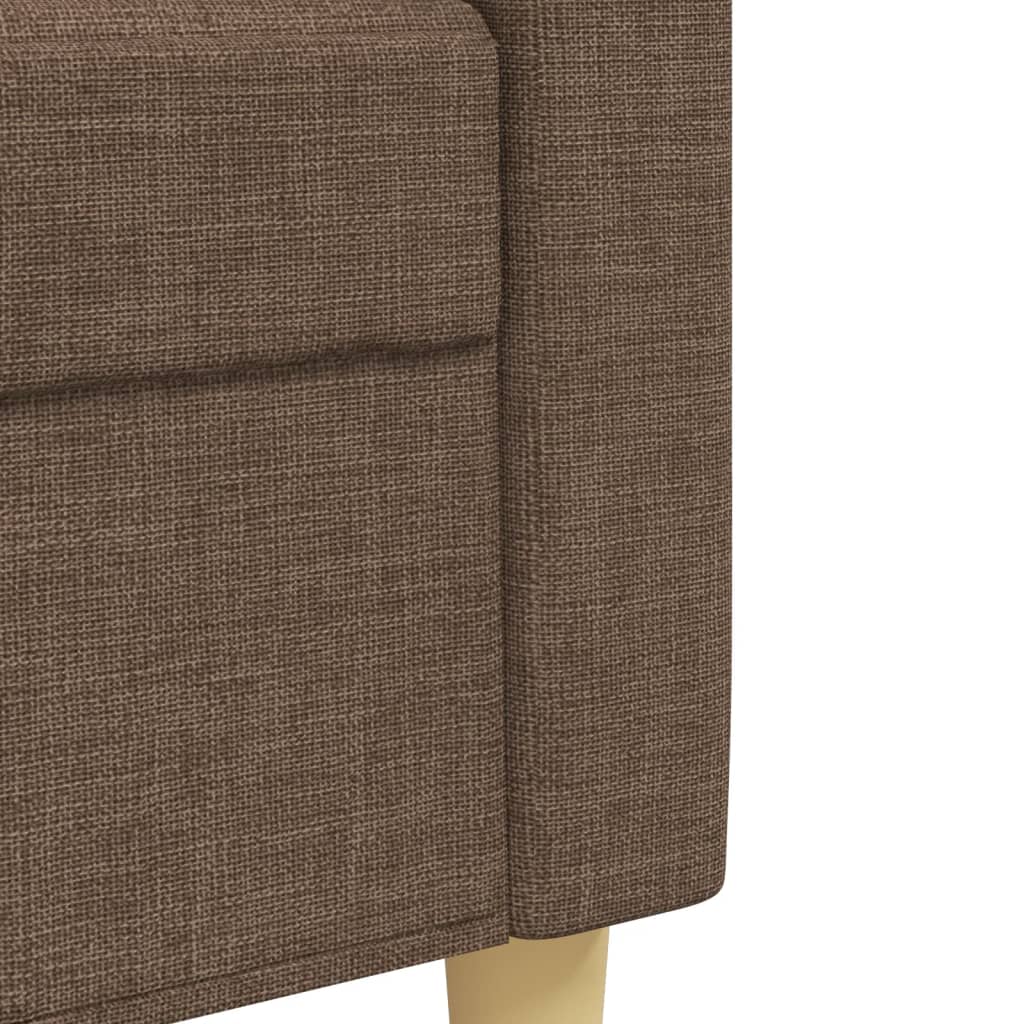4-delige Loungeset met voetenbank stof bruin