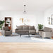 4-delige Loungeset met voetenbank stof taupe