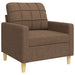 3-delige Loungeset met sierkussens stof bruin