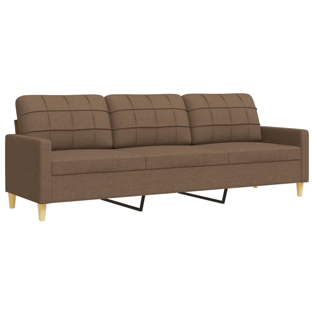 3-delige Loungeset met sierkussens stof bruin
