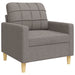 3-delige Loungeset met sierkussens stof taupe