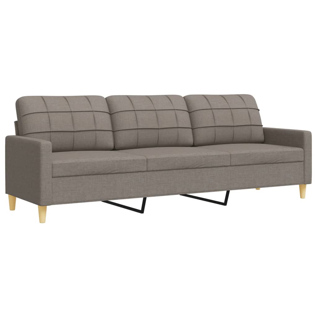 4-delige Loungeset met voetenbank en kussens stof taupe