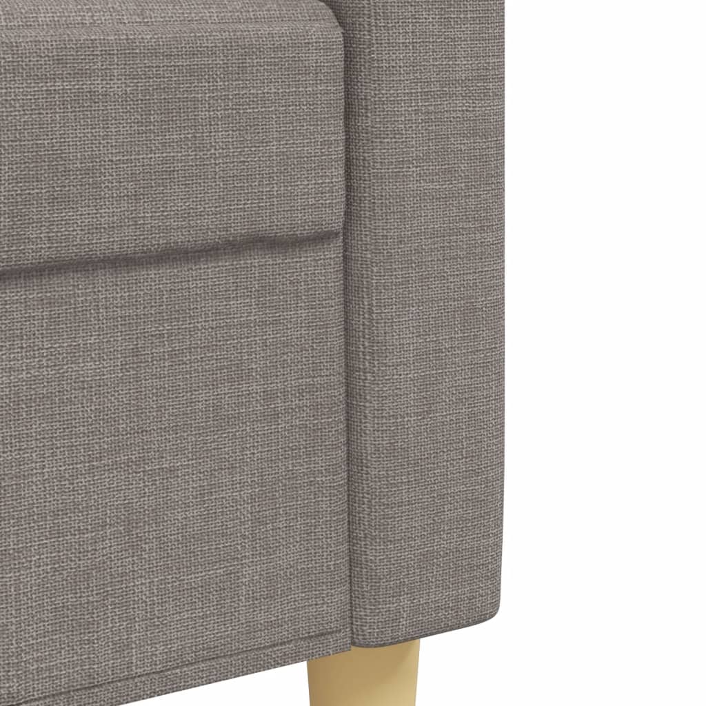 4-delige Loungeset met voetenbank en kussens stof taupe