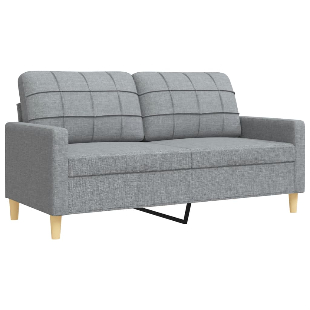 3-delige Loungeset met voetenbank stof lichtgrijs