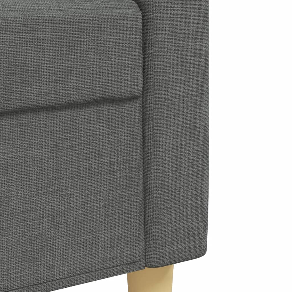 3-delige Loungeset met voetenbank stof donkergrijs