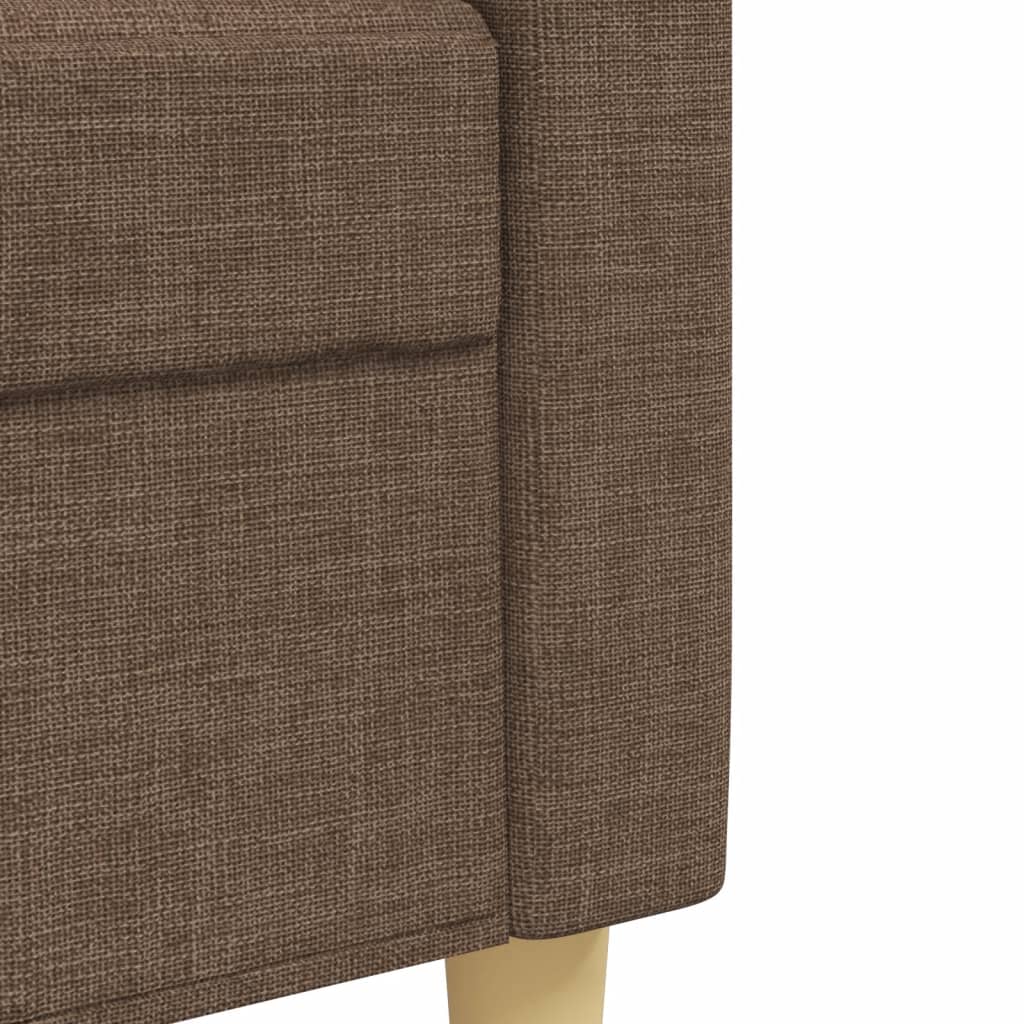 3-delige Loungeset met voetenbank stof bruin