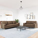 2-delige Loungeset met sierkussens stof bruin
